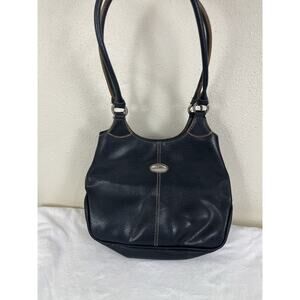 Strada Leather Shoulder Bag Tote Black Y2K 2000s